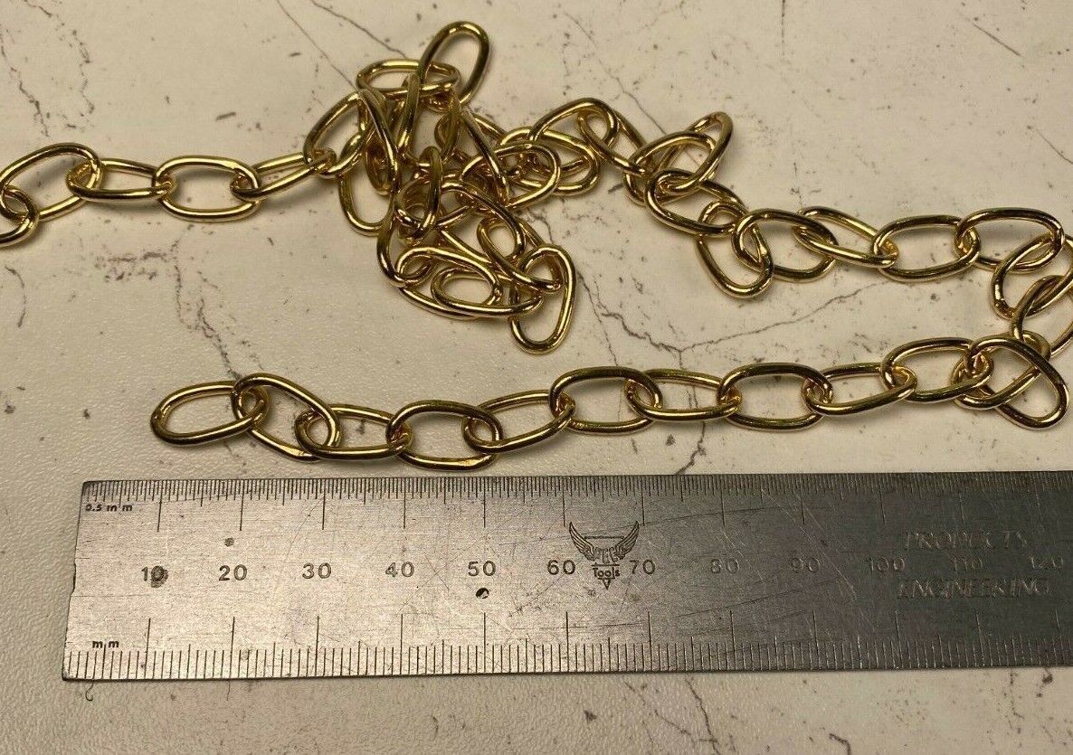 Solid real brass chain 15mm x 9mm x 1.6mm with welded links for Sale