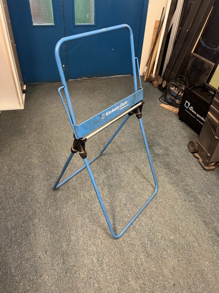 kimberly floor standing blue tissue roll dispenser